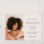 Modern Minimal Photo Graduation 案内状 (正面/裏面)