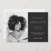 Modern Minimal Photo Graduation 案内状 (正面)