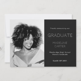 Modern Minimal Photo Graduation 案内状