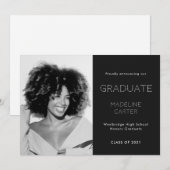 Modern Minimal Photo Graduation 案内状 (正面/裏面)