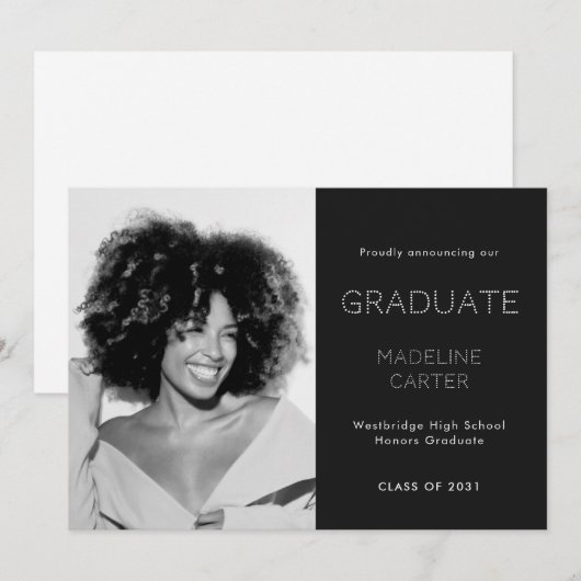 Modern Minimal Photo Graduation 案内状 (正面/裏面)