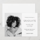 Modern Minimal Photo Graduation 案内状 (正面/裏面)