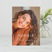 Modern Minimal Photo Graduation Announcement 招待状 (スタンド正面)