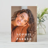 Modern Minimal Photo Graduation Announcement 招待状 (スタンド正面)