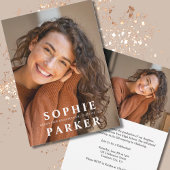 Modern Minimal Photo Graduation Announcement 招待状