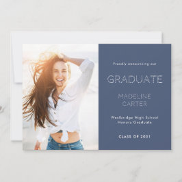 Modern Minimal Photo Graduation Announcement 案内状