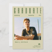 Modern Minimal Photo Graduation Announcement Card 招待状 (正面)