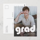 Modern Minimal Photo Graduation Party Invitation ポストカード (正面/裏面)