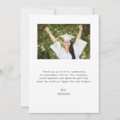 Modern Minimal Photo Graduation Thank You Card サンキューカード (裏面)