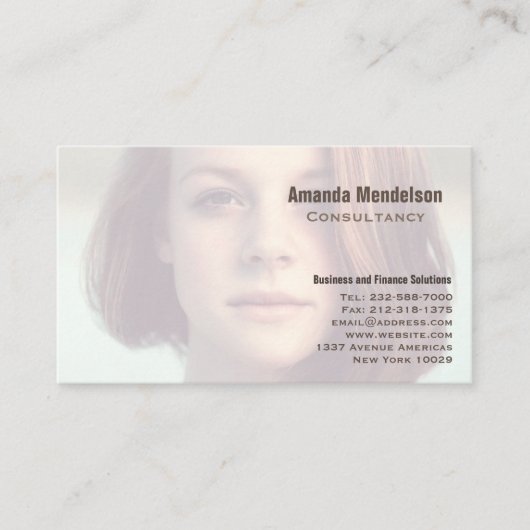 Modern minimal photo overlay 名刺 (正面)