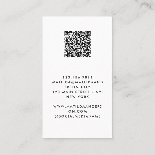 Modern, minimal photo replaceable logo  名刺 (裏面)