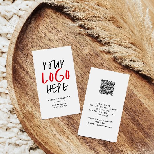 Modern, minimal photo replaceable logo  名刺