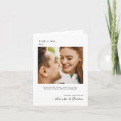 Modern Minimal Photo | Table Number Guestbook カード (正面)