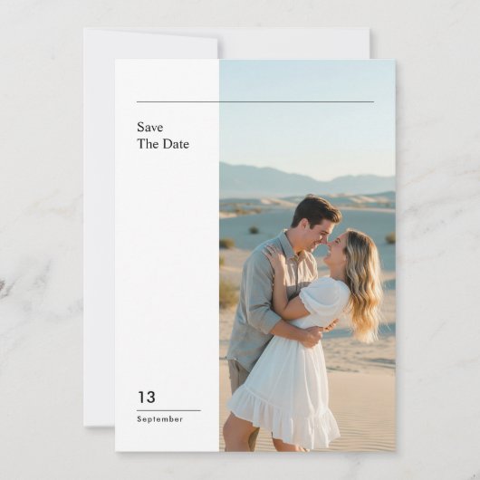 Modern Minimal Photo Wedding Save The Date 招待状 (正面)