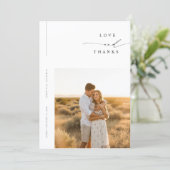 Modern Minimal Photo Wedding Thank You Card W Note サンキューカード (スタンド正面)