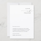 Modern Minimal Photo Wedding Thank You Card W Note サンキューカード (裏面)