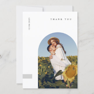 Modern Minimal Photo Wedding Thank You Card W Note サンキューカード