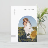 Modern Minimal Photo Wedding Thank You Card W Note サンキューカード (スタンド正面)