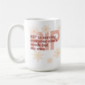 Modern Minimal Pink Custom Floral Affirmation コーヒーマグカップ (左)