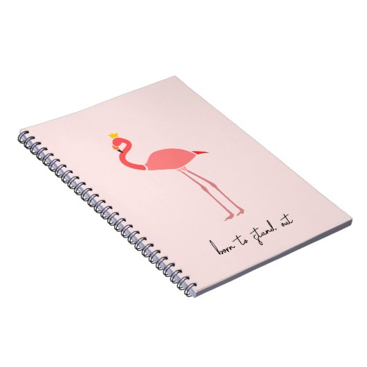 Modern Minimal Pink Flamingo ノートブック (右側)