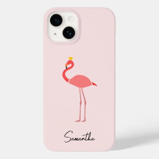 Modern Minimal Pink Flamingo Case-Mate iPhoneケース (裏面)