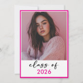 Modern Minimal Pink Typography Graduation Party 招待状 (裏面)