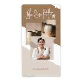 Modern Minimal Pottery Ceramic Business Box Wrap ラベル (正面)