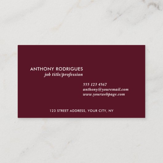 Modern Minimal Professional Business Card 名刺 (裏面)