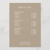 Modern Minimal Professional Logo Menu Price List シーズンカード (裏面)