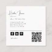 Modern Minimal Professional Photo Social QR Code スクエア名刺 (裏面)