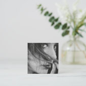 Modern Minimal Professional Photo Social QR Code スクエア名刺 (スタンド正面)