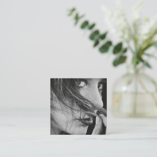 Modern Minimal Professional Photo Social QR Code スクエア名刺 (スタンド正面)