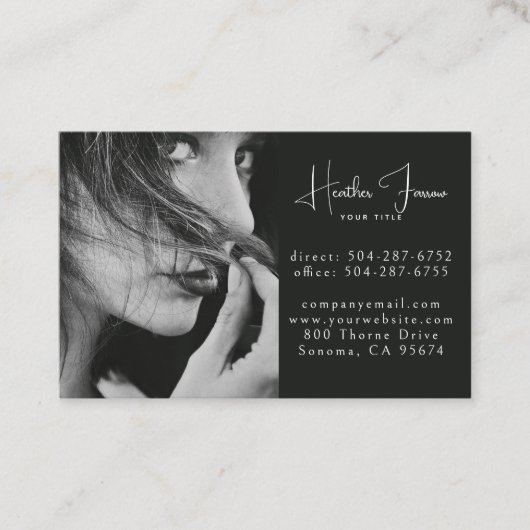 Modern Minimal Professional Photo Social QR Code 名刺 (正面)