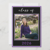 Modern Minimal Purple Script Graduation Party 招待状 (裏面)