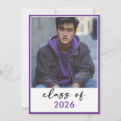 Modern Minimal Purple Typography Graduation Party 招待状 (裏面)