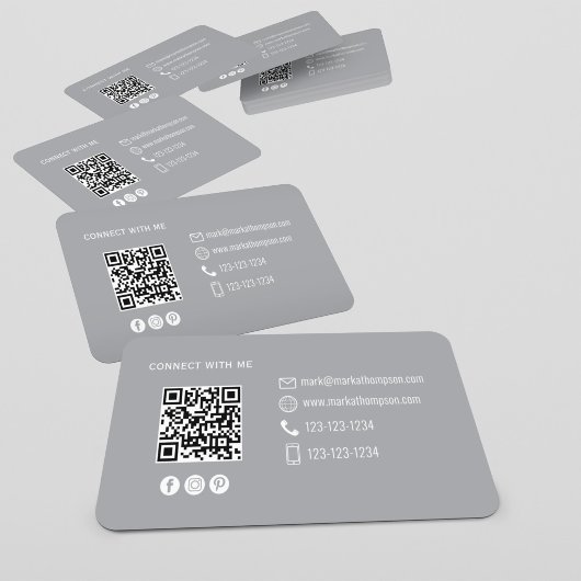 Modern Minimal QR Code Photo Contact Card 名刺