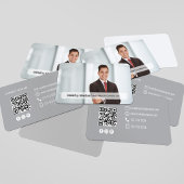 Modern Minimal QR Code Photo Contact Card 名刺
