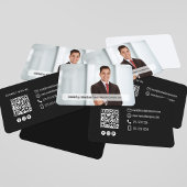 Modern Minimal QR Code Photo Profile Card 名刺