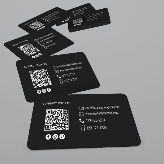 Modern Minimal QR Code Photo Profile Card 名刺
