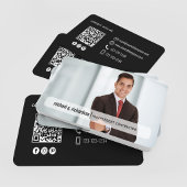 Modern Minimal QR Code Photo Profile Card 名刺