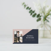 Modern Minimal Real Estate Agent Photo QR Code 名刺 (スタンド正面)