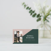 Modern Minimal Real Estate Agent Photo QR Code 名刺 (スタンド正面)