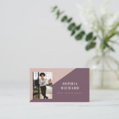 Modern Minimal Real Estate Agent Photo QR Code 名刺 (スタンド正面)