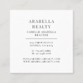 Modern Minimal Real Estate Company スクエア名刺 (裏面)