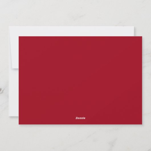 Modern Minimal Red Border Photo Joyeux Noel シーズンカード (裏面)