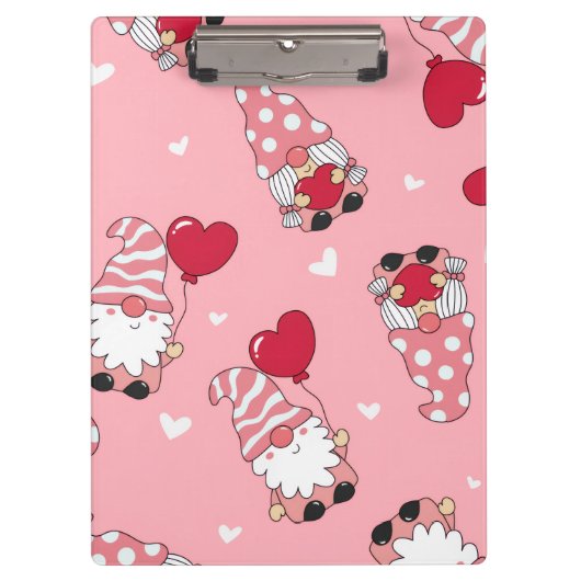 Modern Minimal Red Heart Valentine’s Day Present クリップボード (正面)