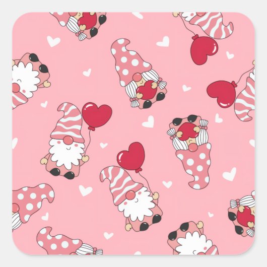 Modern Minimal Red Heart Valentine’s Day Present スクエアシール (正面)