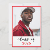 Modern Minimal Red Typography Graduation Party 招待状 (裏面)