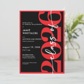 Modern Minimal Red Typography Graduation Party 招待状 (スタンド正面)