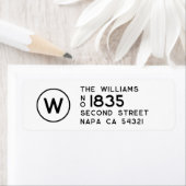 Modern Minimal Return Address Monogram  ラベル (インサイチュ)